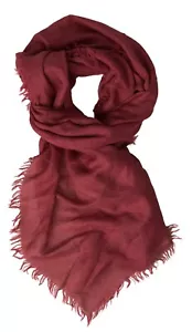 DOLCE & GABBANA Scarf Maroon Cashmere Knit Wrap Shawl Fringe 206cm x 69cm 900usd - Picture 1 of 9