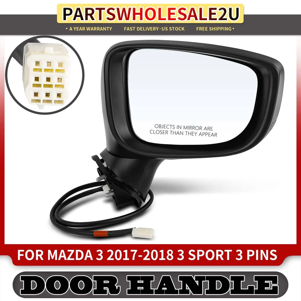 DEFECTIVE Right Black Power NonHeated Mirror for Mazda 3  3 Sport 201720 G3D Foto 1 de 4