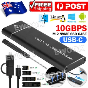 USB 10Gbps To M.2 NVMe SSD External Enclosure Storage Case Box USB-C Type Drive - Picture 1 of 11