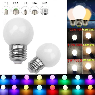 Dimmable LED Globe Bulb E26 E27 B15 B22 E14 E12 3W 110-220V Color Change Lamp TC - Image 1 of 4