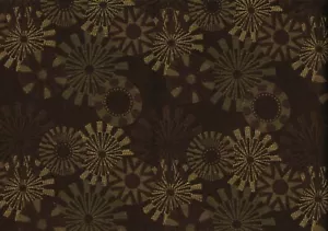 Designer Fabric Brown Gold Geometric Drapery Upholstery - Bild 1 von 2