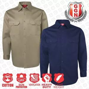 BigBEE Work Shirt Long Sleeve Vented Navy Khaki Orange Yellow Traditional - Picture 1 of 73