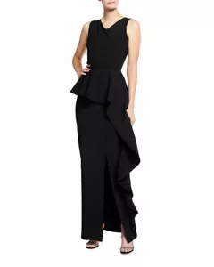 Abito Chiara Boni La Petite Sonky Peplum Abito Nero Abito 38 Taglia 2 Nuovo con etichette $995 - Foto 1 di 5