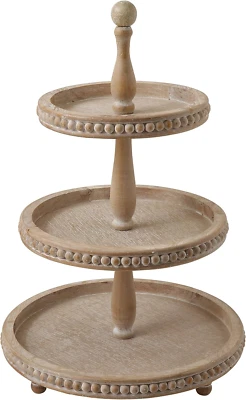 Round 3-Tier Decorative Wood Tray - Image 1 of 4