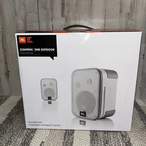 NEW Pair of JBL Control One All-Weather Indoor/Outdoor Speakers w/Wall Brackets - Picture 1 of 13
