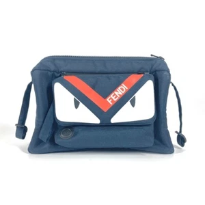 FENDI monster bugs For strollers Bag Pouch Nylon Navy - Foto 1 di 17