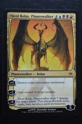 Magic The Gathering MTG NICOL BOLAS, PLANESWALKER Conflux LP Lightly Played - Image 1 of 2