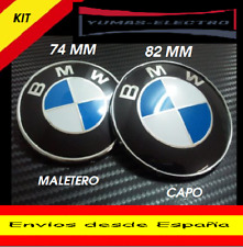 PACK LOGO EMBLEMA INSIGNIA BMW 82mm- 74mm  CON 2  PINES PARA CAPO Y MALETERO