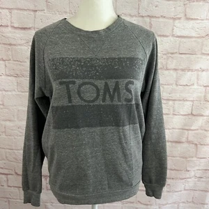 Toms womens top sweatshirt heather gray long sleeves crew neck size XS - Picture 1 of 7