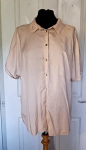 Ladies size 20 rose pink Short Sleeve Collared Shirt blouse Top matalan - Picture 1 of 4