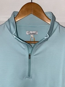 Peter Millar Perth Sugar Stripe 1/4 Zip Golf Pullover Large - Picture 1 of 11