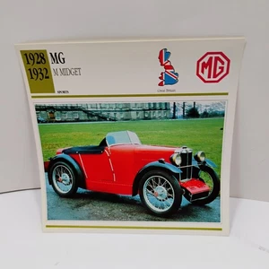 1928-1932 MG M Midget Sports Great Britain Atlas Info Card - Picture 1 of 2