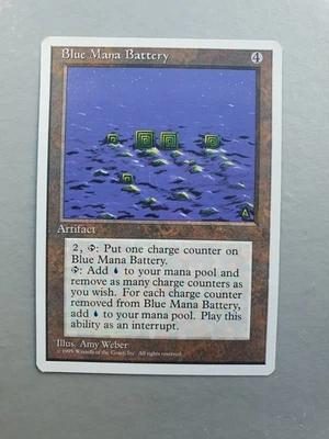 Blue Mana Battery , MTG Fourth Edition (1995) Rare Artifact NM - Image 1 of 2