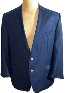Blazer Lauren Ralph Lauren 46R blu navy 100% lana bottoni oro cappotto sportivo - Foto 1 di 10