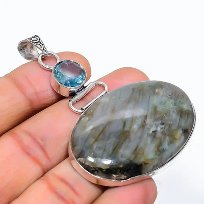 Labradorite, ciondolo gioiello in argento sterling 925 con pietra preziosa... - Immagine 1 di 4