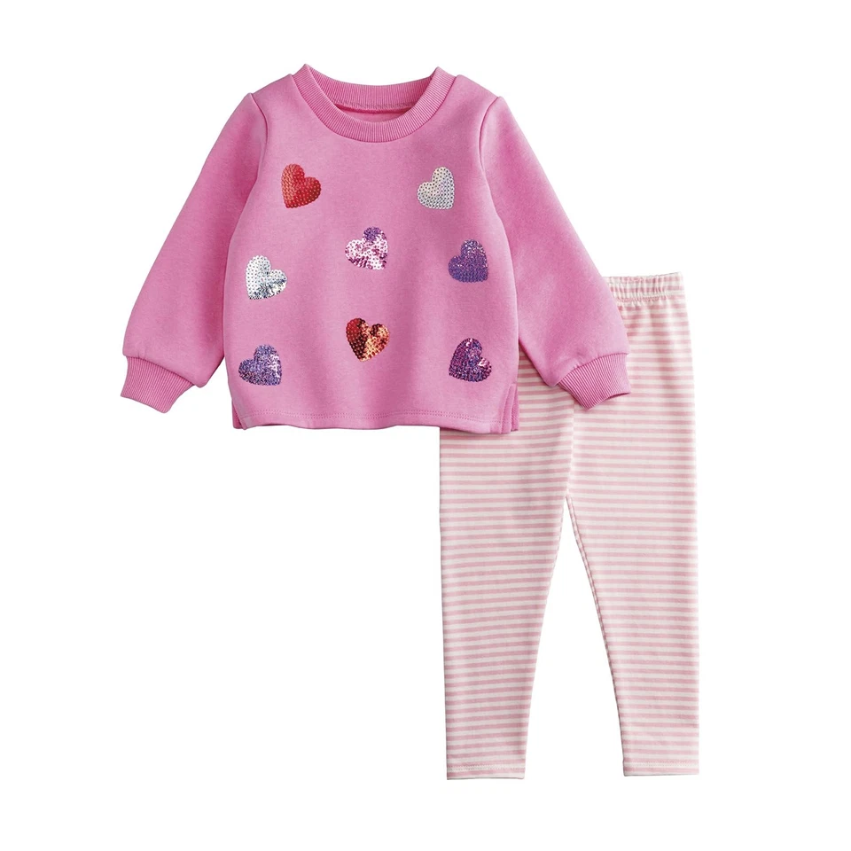 Conjunto de sudadera y leggings Mud Pie para niños San Valentín corazón Foto 1 de 1