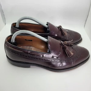 Mocassini Allen Edmonds Manchester con nappa alare da uomo taglia 8,5D Borgogna - Foto 1 di 11