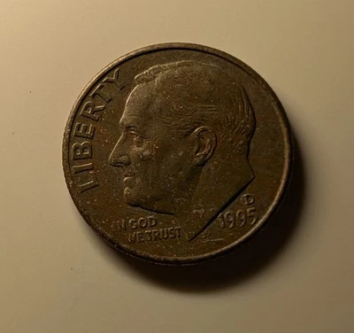 Roosevelt Copper Dime Error 1995 D - Image 1 of 2