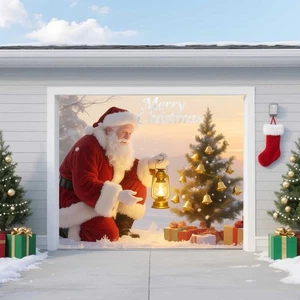 Christmas Garage Door Banner – Santa Claus, Xmas Tree & Gift Boxes, Large Wat... - Bild 1 von 9