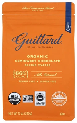 Guittard Organic Semisweet Chocolate Baking Wafers 12 Ounces Pack of 1 - Image 1 of 4