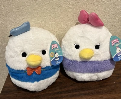 Squishmallows Fuzzamallows Disney DONALD DUCK & DAISY DUCK 8" Plush Set NWT - Image 1 of 4