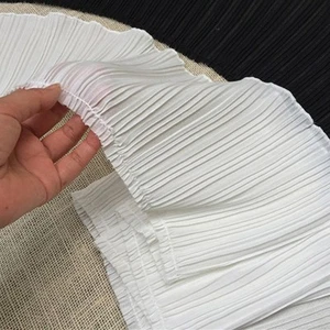 Wide Ruffled Lace Trims Chiffon Fabric Pleated Lac Trims for Garment Extender - Picture 1 of 4