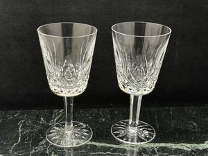 Pair Of Waterford Crystal Lismore Water Goblet Wine Glasses 6.925 In. High NEW - Picture 1 of 7