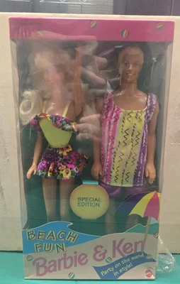 Barbie y Ken Beach 1993 divertidas muñecas #11481 Mattel edición especial figuras en caja original  Foto 1 de 4