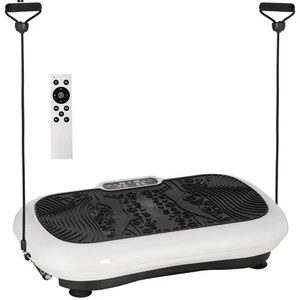 Vibrationsplatte Fitnessgeräte mit 2 Fitnessbändern 99 Stufen Weiß+Schwarz - Bild 1 von 10