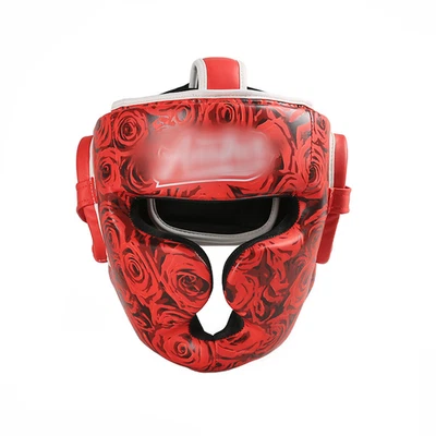 Red Rose Helmet Adult Full Face Protection Boxing Headgear for Men Women S/M/L - Image 1 of 4