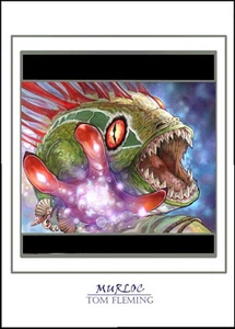 SIGNED WORLD OF WARCRAFT PRINT- MURLOK-TOM FLEMING - Picture 1 of 1