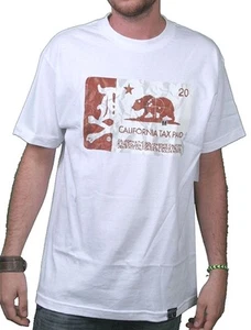 Dissizit! Herren schwarz oder weiß Zigarette Calitax Stempel Kalifornien Steuer T-Shirt neu mit Etikett - Bild 1 von 5