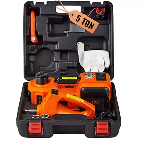 Electric Car Jack 5 Ton 12V Hydraulic Floor Jack w/Impact Wrench &Inflator Pump - Picture 1 of 14