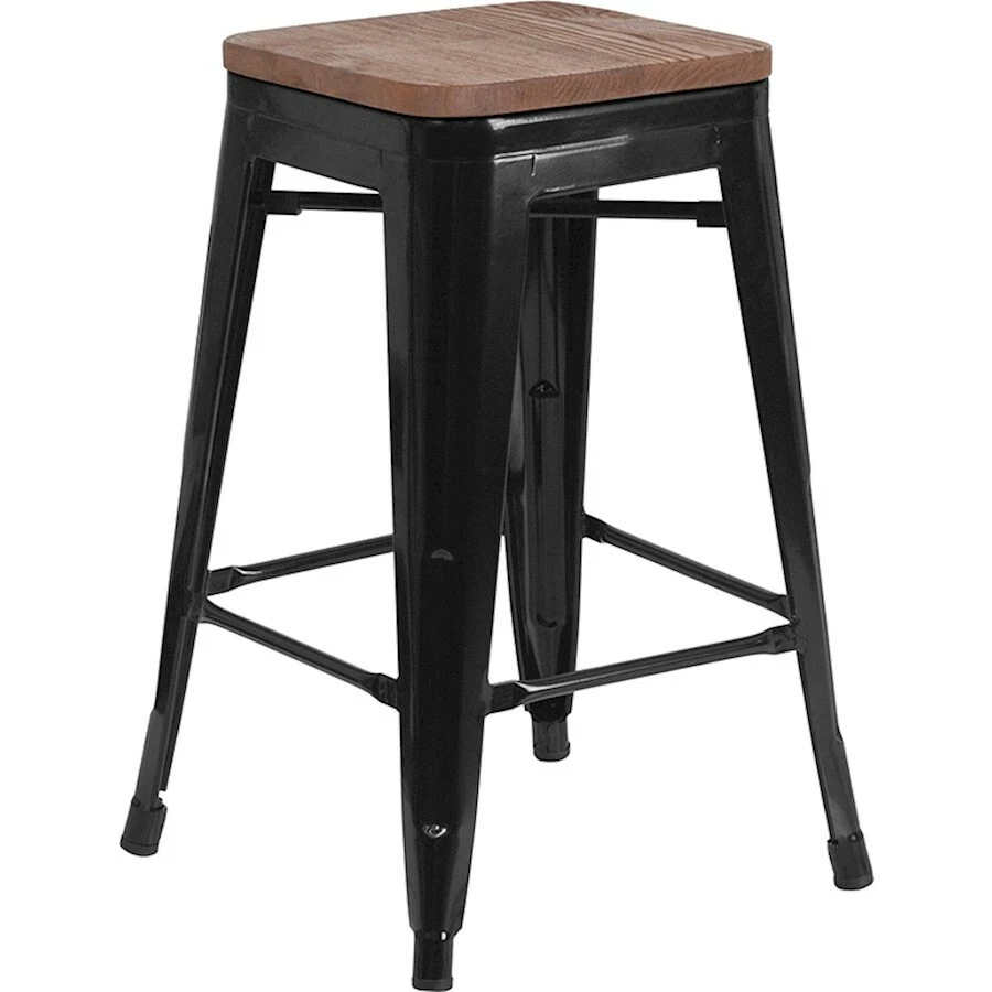 Flash Furniture 24" Backless Black Counter Ht. Stool - CH-31320-24-BK-WD-GG - Image 1 of 1