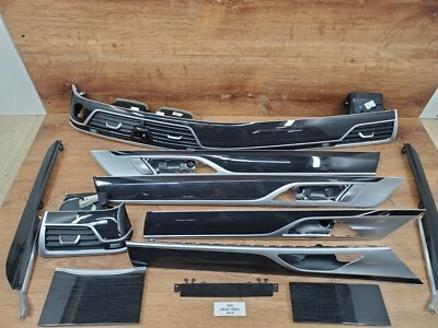 ✅ 16-19 OEM BMW G12 750i Puertas de tablero Ventilación de aire Madera con Efecto Metal Juego de molduras S4LM Foto 1 de 4