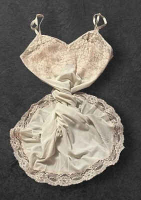 KAYSER Satin Nylon Wide Pink Lace Trim Hem Full Slip Womens 34 S - Изображение 1 из 4