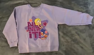 Neuf avec étiquettes sweat-shirt vintage Disney Store LIZZIE MCGUIRE violet clair filles petit 6 6X - Photo 1 sur 7
