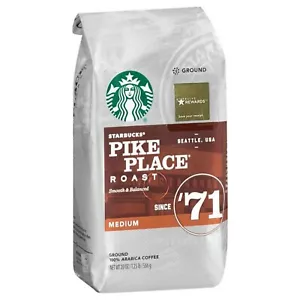 2 Starbucks Caffè Pike Place Tostatura Media Macinata - 20 oz. Borsa - Foto 1 di 2