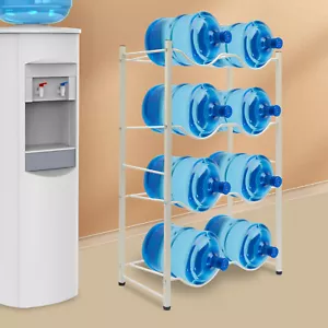 4 Tiers 5 Gallon Water Jug Holder 8 Jug Water Bottle Storage Rack Heavy Duty - Picture 1 of 21