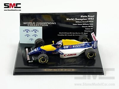 Williams F1 FW15C #2 Alain Prost 1993 World Champion 1:43 MINICHAMPS + CAMEL - Image 1 of 4