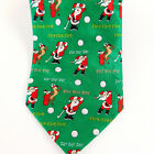 Golfing Christmas Tie Santa  Par Fore Golf Green Silk Cape Cod Neckwear
