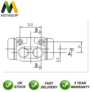 Wheel Brake Cylinder Rear Motaquip Fits Ford Sierra 1982-1993 Escort 1990-1995 - Picture 1 of 8