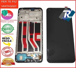 DISPLAY LCD OPPO A74 4G CPH2219 TOUCH SCREEN SCHERMO VETRO TFT NERO + FRAME - Foto 1 di 2