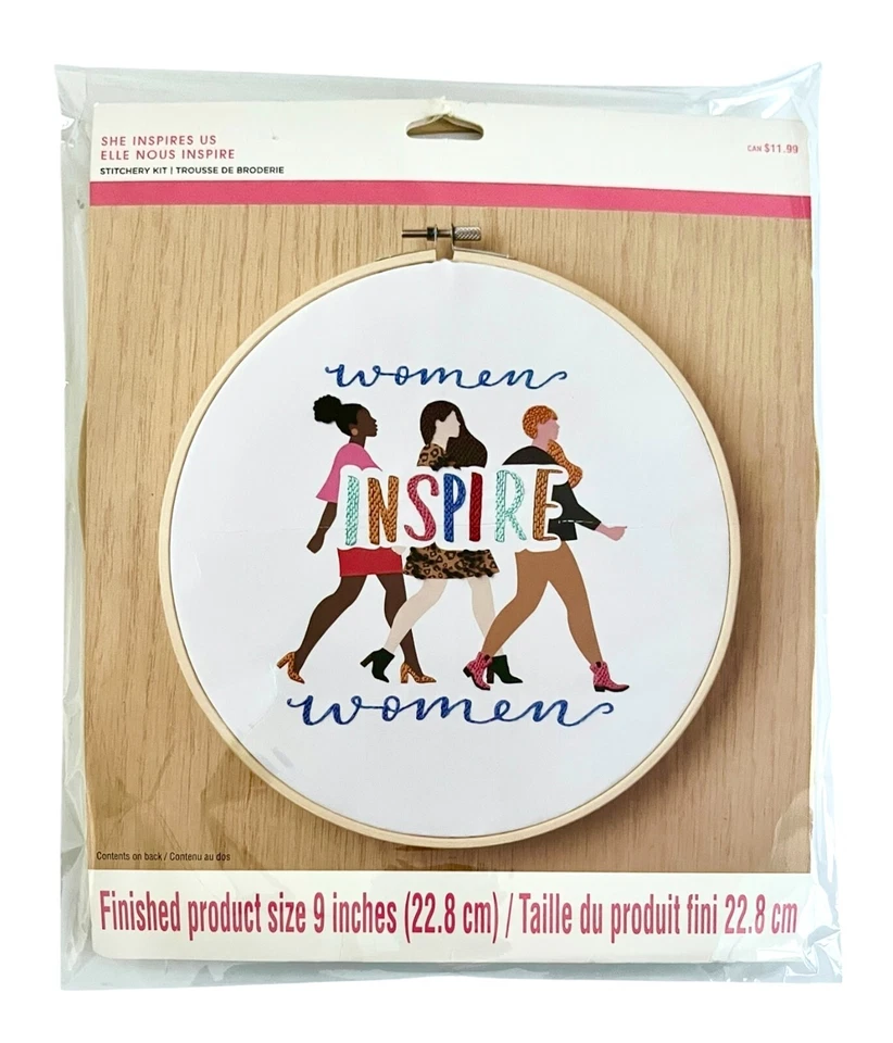 She Inspires US Stitchery Kit 9 Inch French Knot Back Stitch Women Inspire