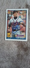 DAVE JUSTICE-SIGNED 1991 TOPPS "DESERT SHIELD" (ROOKIE CUP) BRAVES RARE!