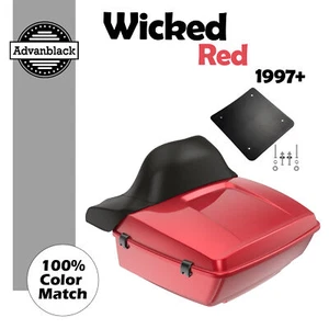 Advanblack WICKED RED Rushmore King Tour Pack Pad For 97+ Harley/Softail - Imagen 1 de 13