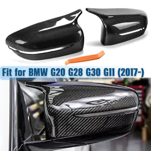 2pcs Real Carbon Fiber Mirror Cover Cap Fits BMW G20 G21 G22 G30 G31 G11 G14 G15 - Bild 1 von 10