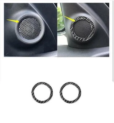 Anillo tweeter interior de fibra de carbono para Jeep Grand Cherokee 2014-2020 2 piezas Foto 1 de 4