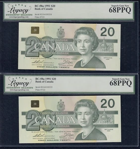 1988 Bank of Canada $20 Banknote -BC-58a -Legacy Superb Gem New UNC68PPQ - 2 Csc - Picture 1 of 2