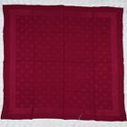 K987 St. Dupont Paris Solid Red Jacquard Silk Scarf Scarves Size 33.5"X 31